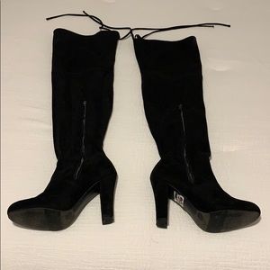 Knee high suede boots